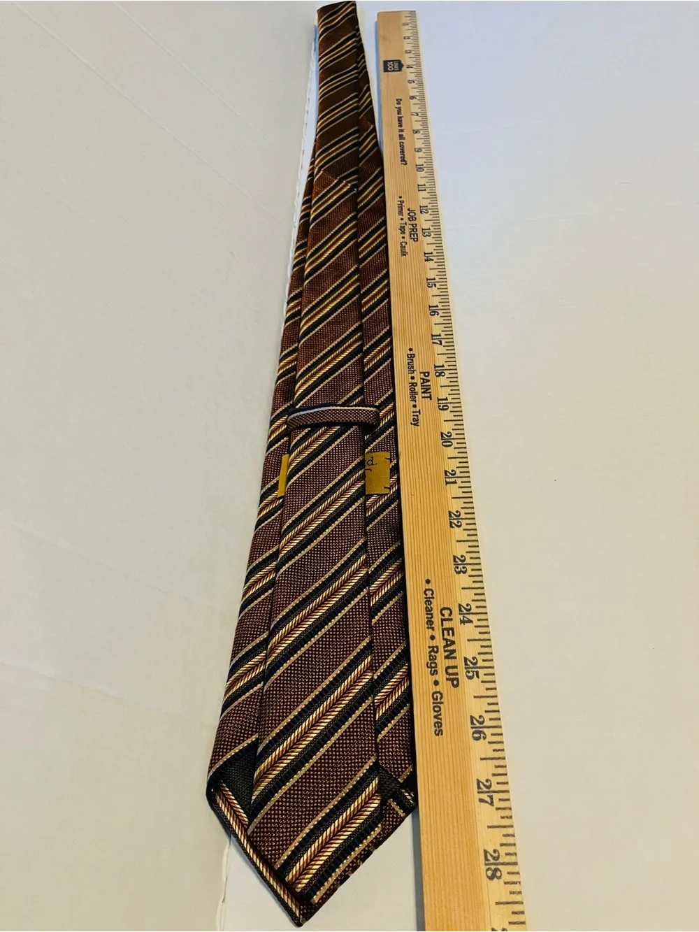 JZ Gallery Collection Men's Brown and Gold Striped Silk tie hand made in USA